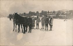 Horse-Drawn Skiing Postcard
