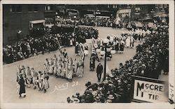 Patriotic Parade Through Town, 1918 Postcard
