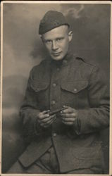 WWI Portrait of Soldier Postcard