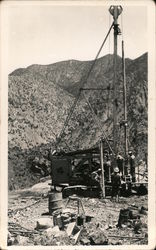 Drilling on Mountainside Postcard