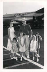 Pat Boone and Family at Airport, 1961 Postcard