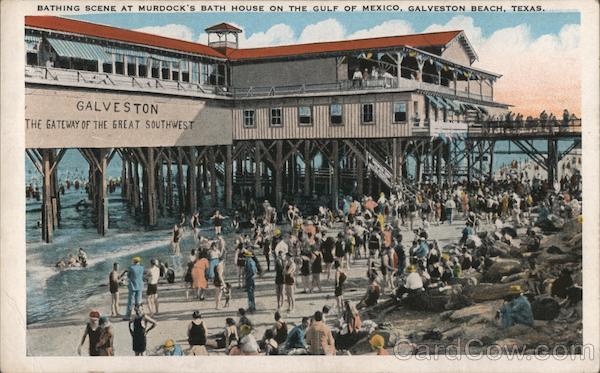 Bathing Scene at Murdock's Bath House, Galveston Beach Texas