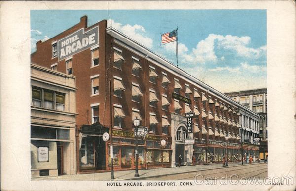 Hotel Arcade Bridgeport, CT Postcard