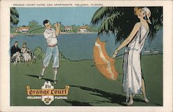 Orange Court Hotel and Apartments Art Deco Orlando, FL Postcard Postcard Postcard