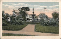Founders Park, Showing Memorial Fountain Postcard