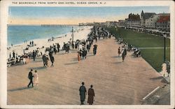 The Boardwalk from North End Hotel Ocean Grove, NJ Postcard Postcard Postcard