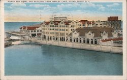 North End Hotel and Pavilion, From Wesley Lake Postcard
