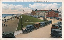 Scene along Boardwalk and Beach Postcard