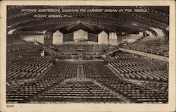 Auditorium Interior Showing Largest Organ in the World Postcard