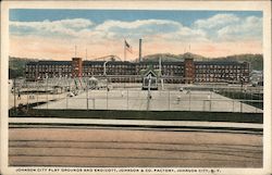 Johnson CIty Play Grounds and Endicott, Johnson & Co. Factory Postcard