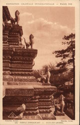 Temple d'Angkor-Vat, Escalier Lateral, Coloniale Internationale Paris, France Postcard Postcard Postcard