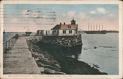 Breakwater Light, Portland Harbor Maine Postcard Postcard Postcard