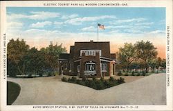 Electric Tourist Park, Avery Service Station Postcard