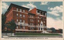 Fairview Hospital and Thomas Hospital, Norwegian Minneapolis, MN Postcard Postcard Postcard