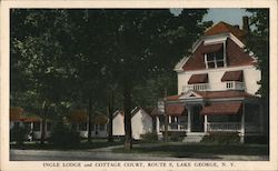 Ingle Lodge and Cottage Court Lake George, NY Postcard Postcard Postcard