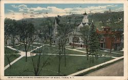 De Witt Park, Showing Conservatory of Music Ithaca, NY Postcard Postcard Postcard