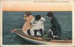 Going Crabbing - When the Crab Gets Out of the Basket Fishing Postcard Postcard Postcard