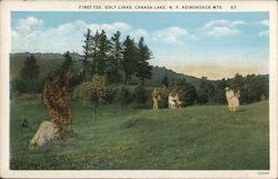 First Tee, Golf Links, Adirondack Mts. Postcard