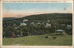 Twilight and Sunset Parks from Golf Grounds, Castskill Mountains Haines Falls, NY Postcard Postcard Postcard