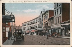 Main Street Showing Poli's Theatre Postcard
