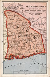 Map of South Carolina Postcard