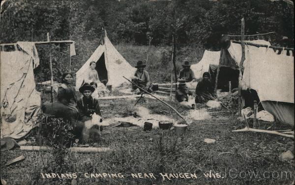 Indians Campin Near Haugen, Wis. Wisconsin