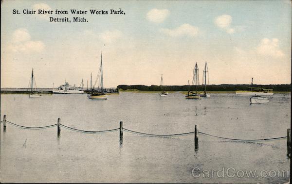 St. Clair River from Water Works Park Detroit Michigan