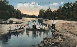 Children Bathing in the Shallows, Guadalupe River Kerrville, TX Postcard Postcard Postcard