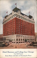 Hotel Sherman and College Inn Postcard