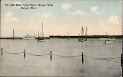 St. Clair River from Water Works Park Postcard
