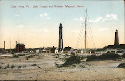 Light Houses and Wireless Telegraph Station Postcard