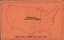 Map of US Showing Robinson Postcard