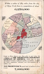 Map of the Area Around New York City Postcard