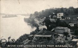 River View Looking North Warsaw, IL Postcard Postcard Postcard