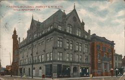 Masonic Building Market & 4th Sts. Postcard