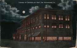 Chamber of Commerce by Night San Bernardino, CA Postcard Postcard Postcard