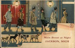 Main Street at Night Postcard