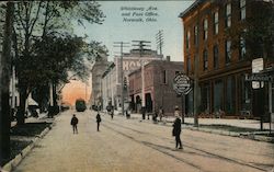 Whittlesey Ave. and Post Office Norwalk, OH Postcard Postcard Postcard