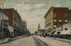 Main Street Looking West Postcard