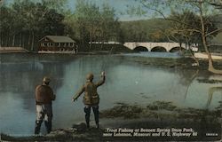 Trout Fishing at Bennett Spring State Park, U.S. Highway 66 near Lebanon, MO Postcard Postcard Postcard