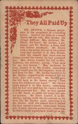 They All Paid Up Postcard