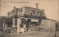 Creamery, Hall and Store Postcard