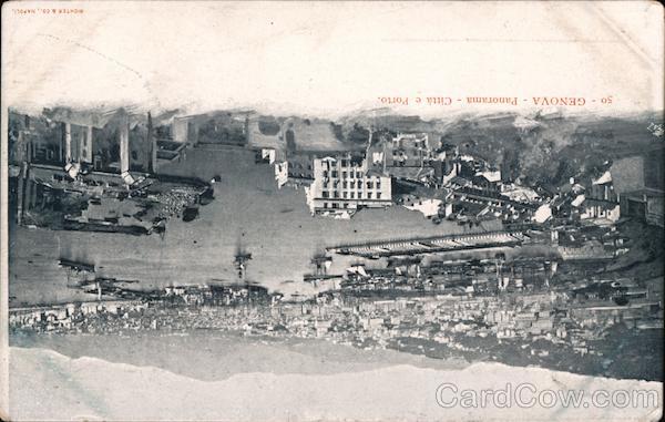 Genova - Panorama - Citia e Porto Genoa Italy