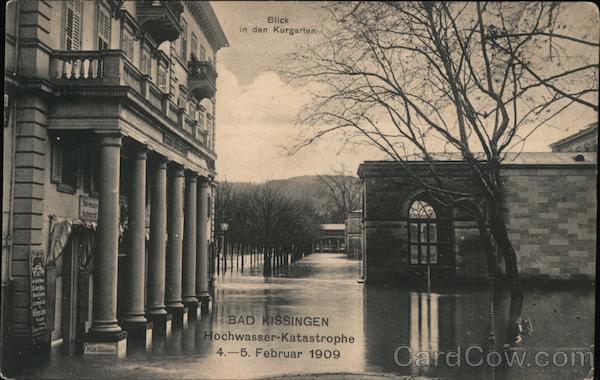Bad Kissingen Hochwasser-Katastrophe, 4-5 Februar 1909 Germany
