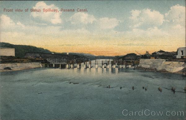 Front View of Gatun Spillway Panama Canal