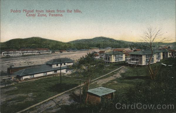 Pedro Miguel town taken from the hills, Canal Zone, Panama