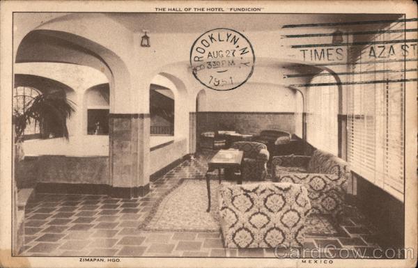 The Hall of the Hotel Fundicion Zimapan Mexico