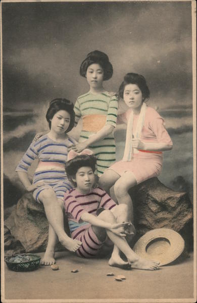 Young ladies posing for a photograph Japan