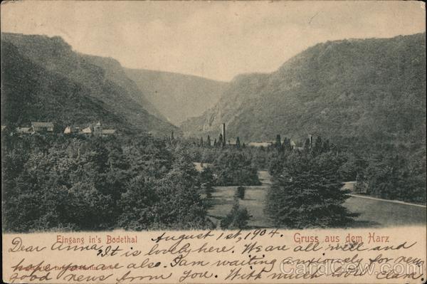 Eingang ins Bodethal - Gruss aus dem Harz Thale Germany