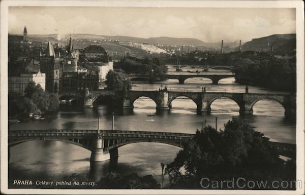 Prague - A general view on bridges Czech Republic Eastern Europe